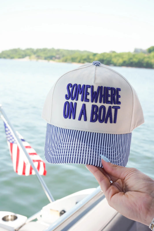 Somewhere On A Boat Trucker Hat