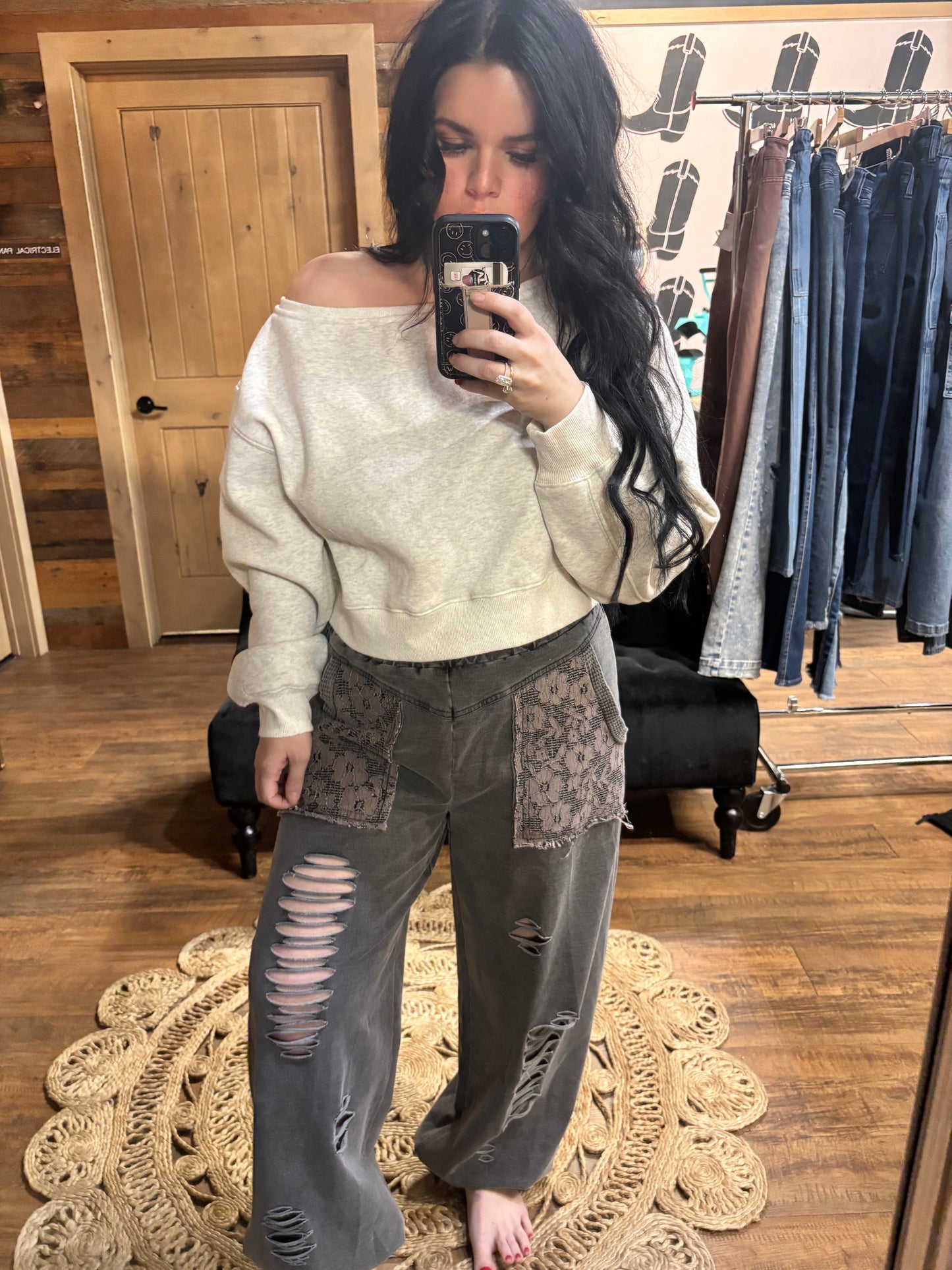 Downtown Darling Distressed Joggers