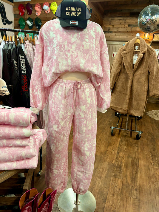 Pink Woodland Butter Camo Joggers