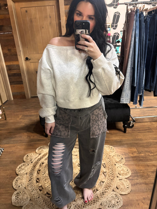 Downtown Darling Distressed Joggers