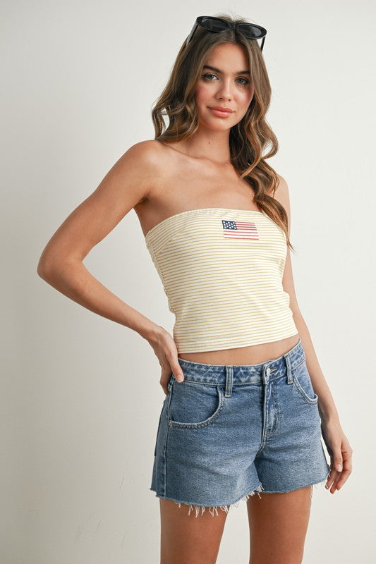 American Flag Tube Top - Yellow