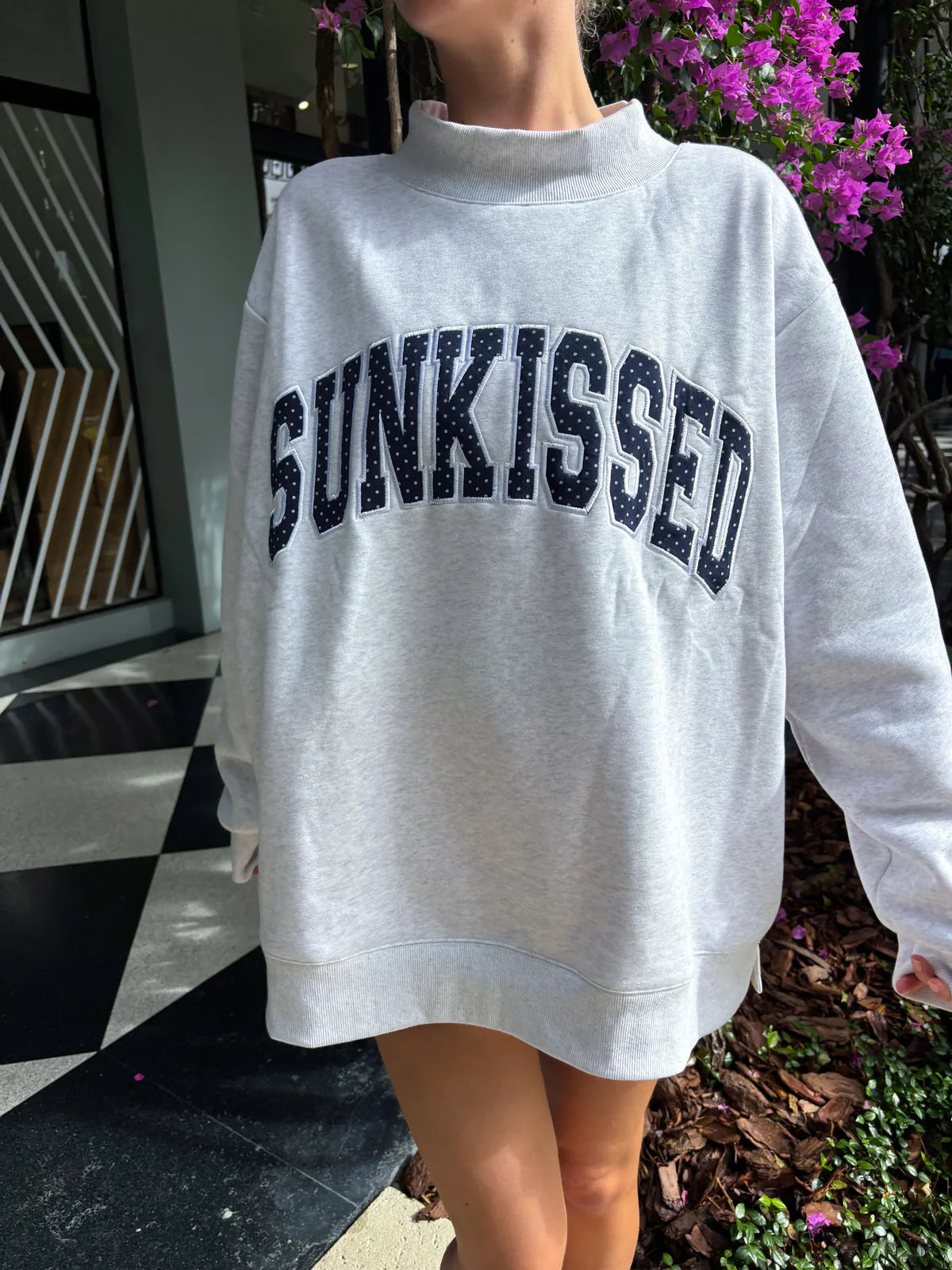 Polka Dot SUNKISSED Mockneck