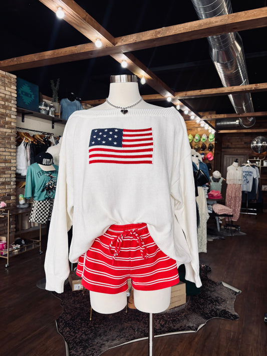 Miss America Off The Shoulder Sweater