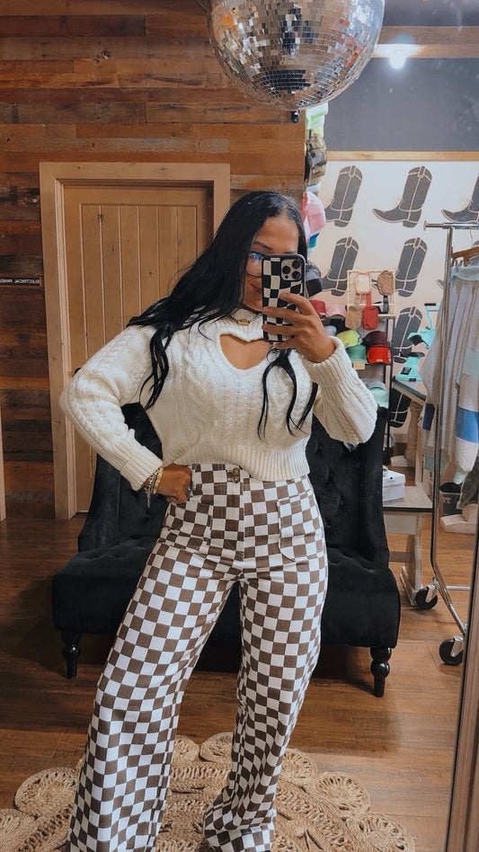 Cinnamon Checkered Pants