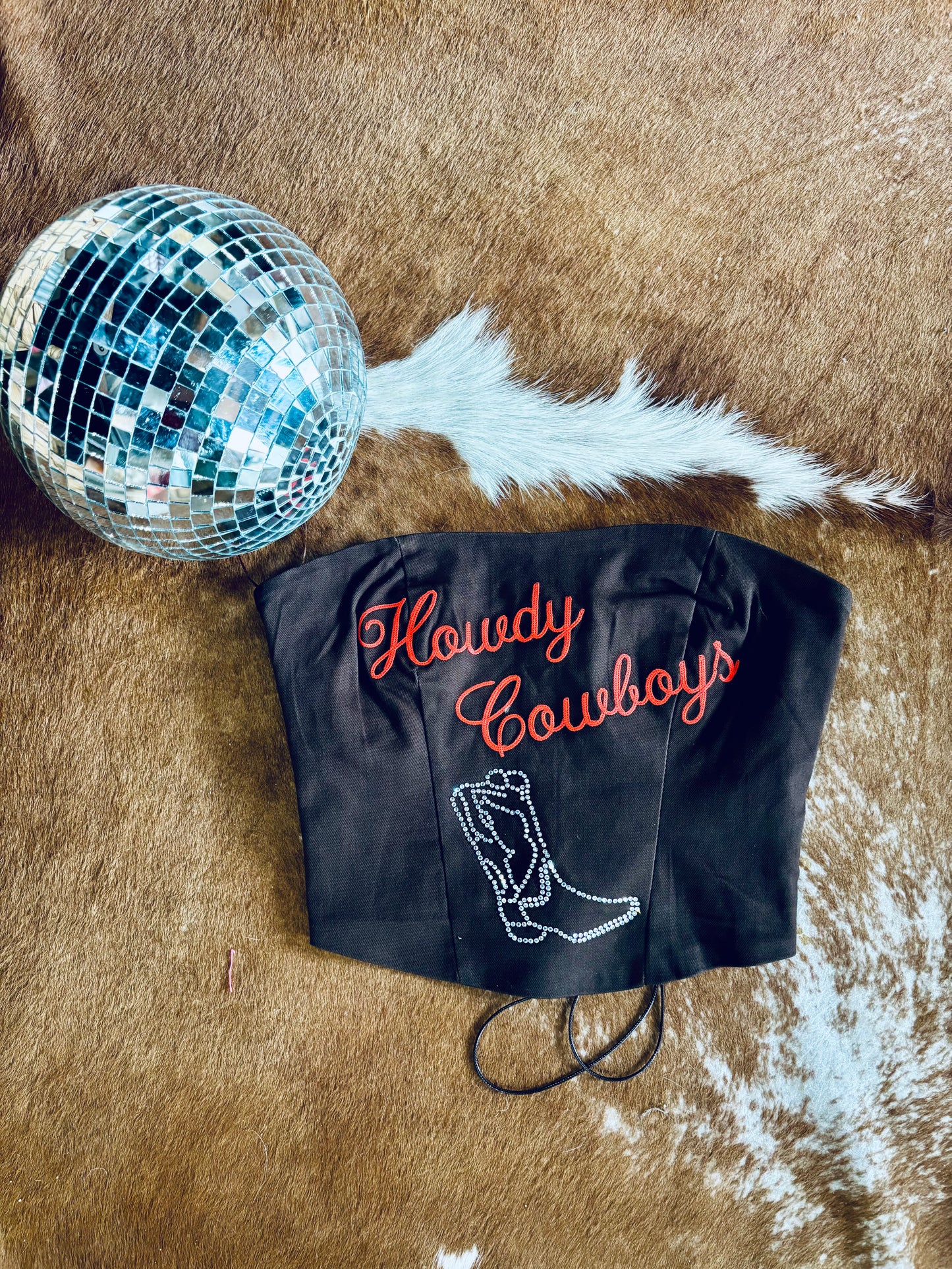 Howdy Cowboy Western Embroidered Bustier