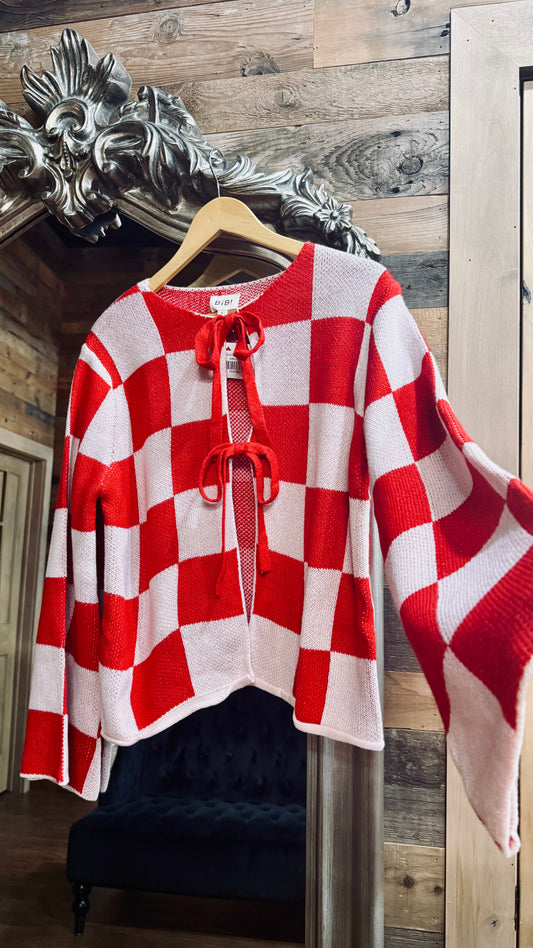 💘Cupid’s Check Bow Sweater