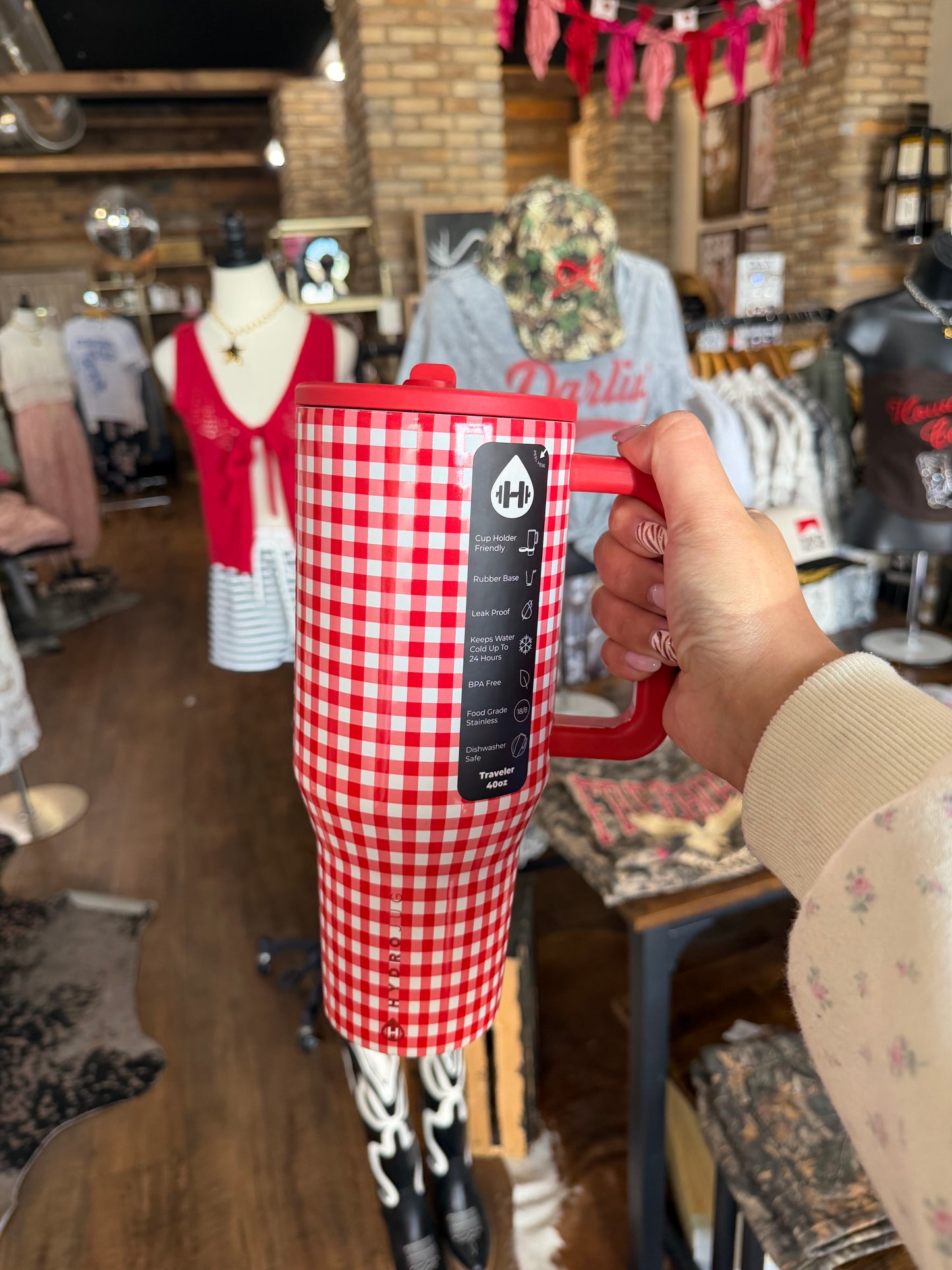 Gingham 40oz Hydrojug Tumbler