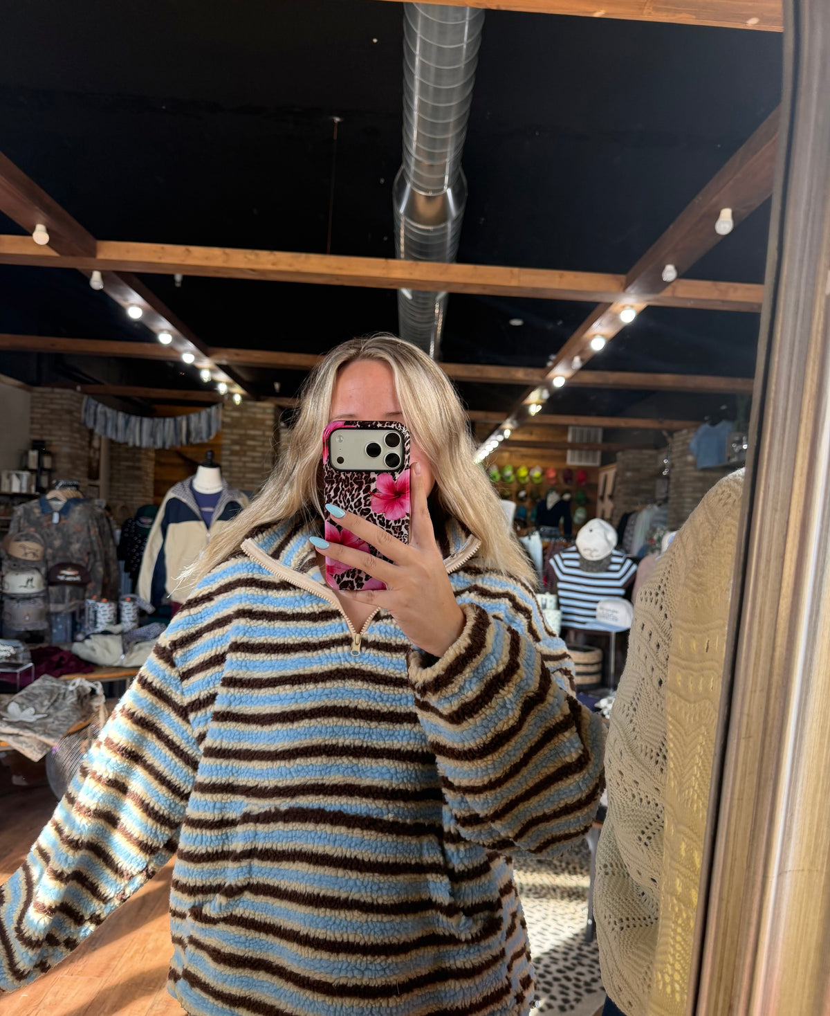 Espresso Stripe Sherpa