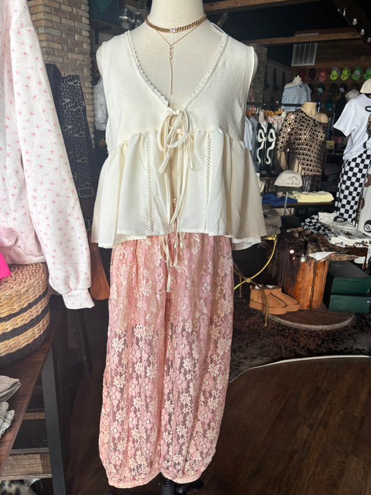 Floral Lace Loose Fit Pants