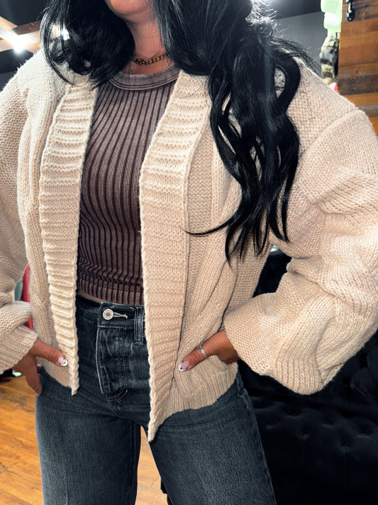 Millie Oversized Cable Knit Cardi