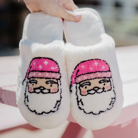 Pink Santa Slippers