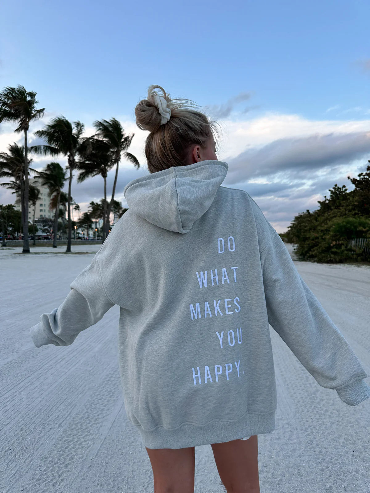 Do What Makes You Happy Embroider Hoodie