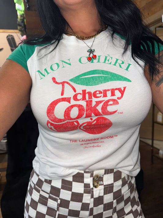 Mon Cheri Cherry Coke Raglan Baby Tee