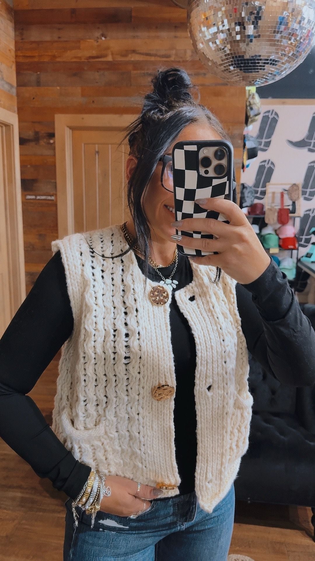 Gold Button Sweater Vest