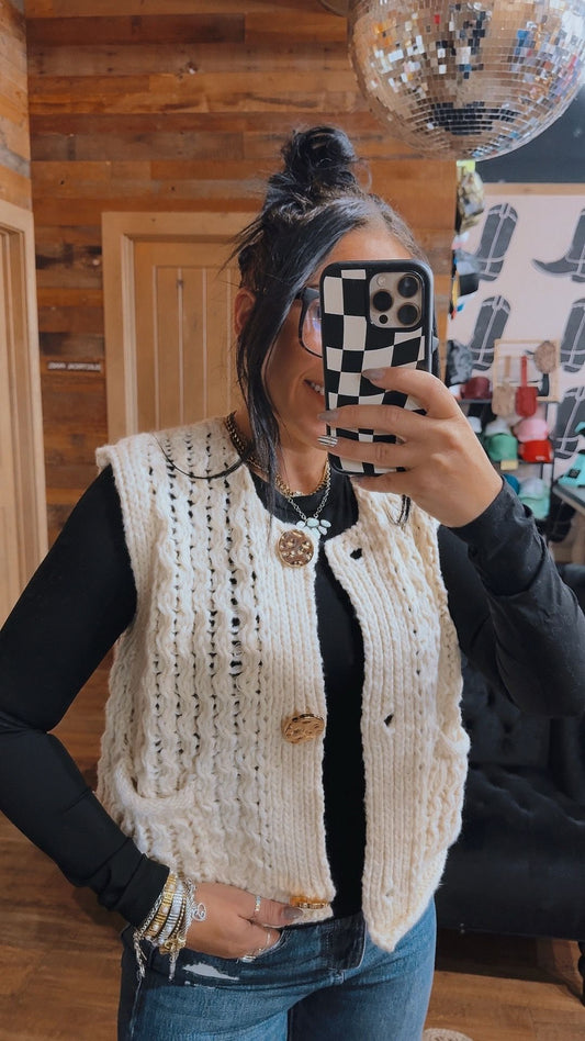 Gold Button Sweater Vest