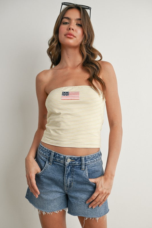 American Flag Tube Top - Yellow