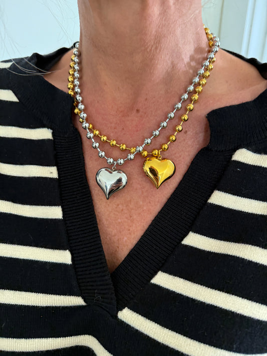 Small Bubble Heart Necklace