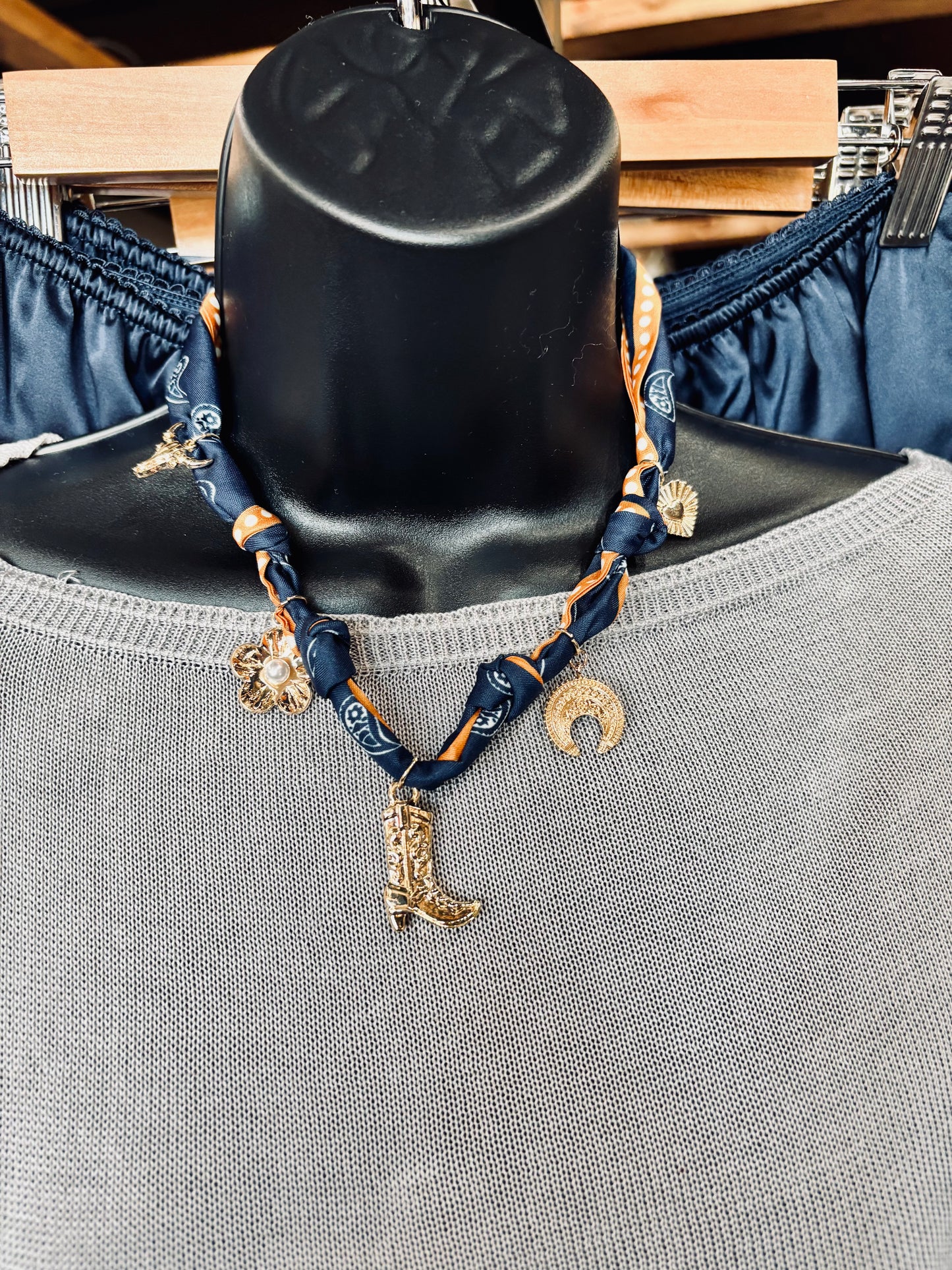 Midnight Western Bandana Necklace
