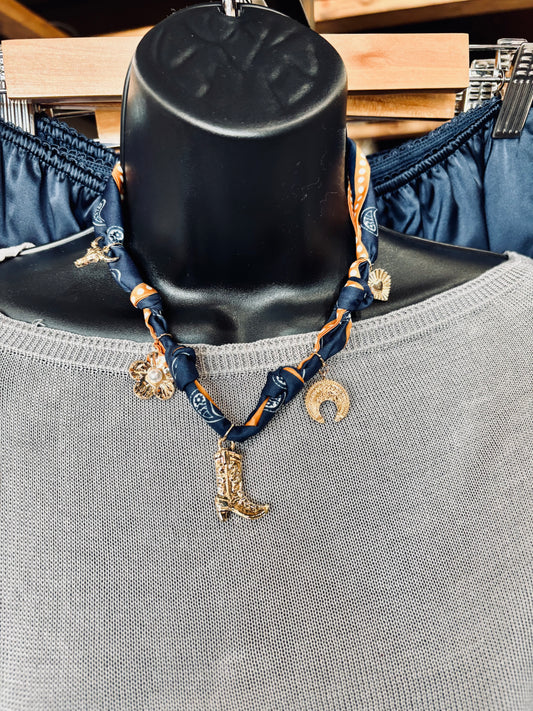 Midnight Western Bandana Necklace
