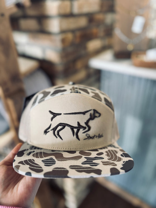 Shoot & Reel Duck Camo/Bird Dog Embroidery Hat