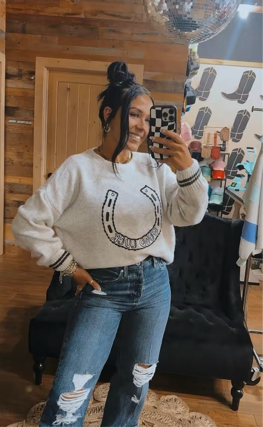 Good Luck Horseshoe Sweater