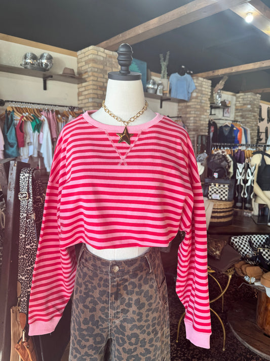 Sweetheart Stripe Oversized Pullover