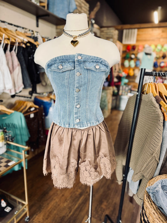 Denim Tube Top