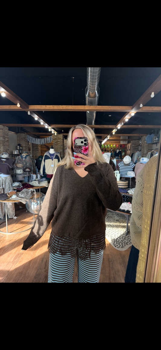Midnight Truffle Lace Sweater