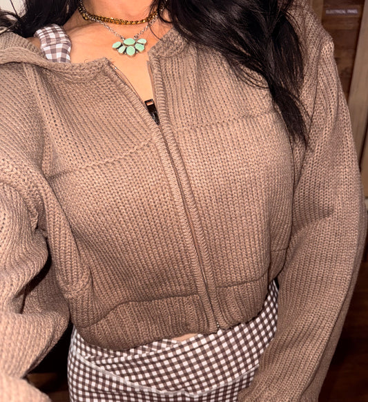 Teddy Knit Cropped Sweater