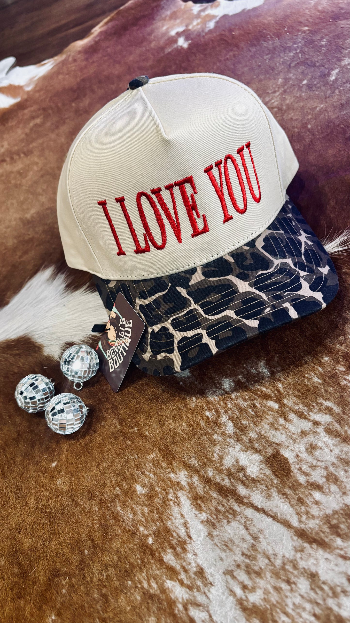 I LOVE YOU Leopard Trucker