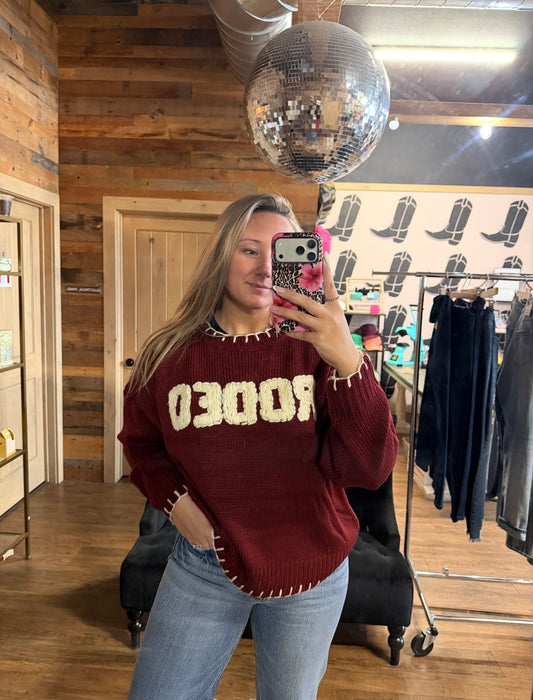 Maroon RODEO Knit Sweater