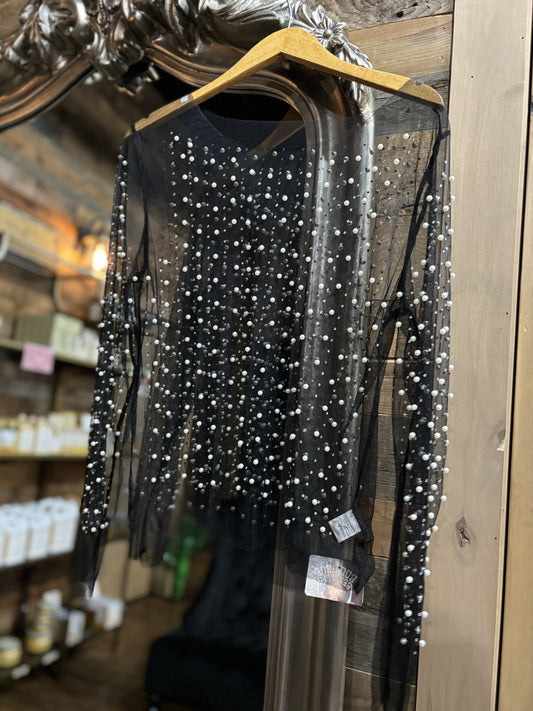 Nash Rhinestone Pearl Top