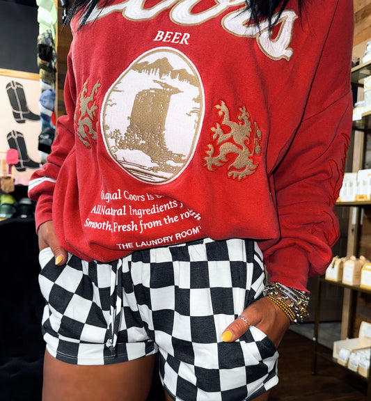 Checkered Drawstring Shorts