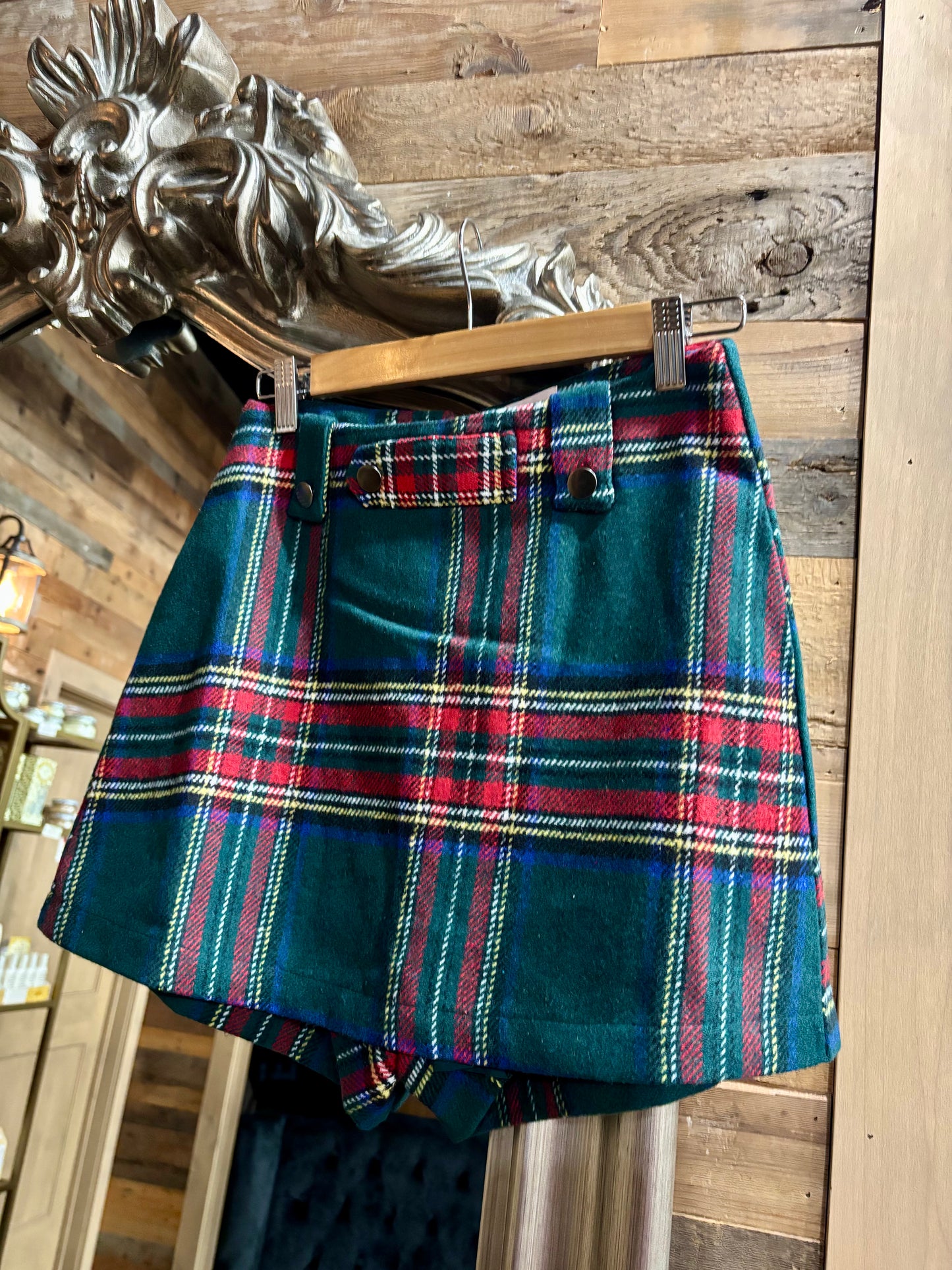 Christmas Plaid Holiday Skort