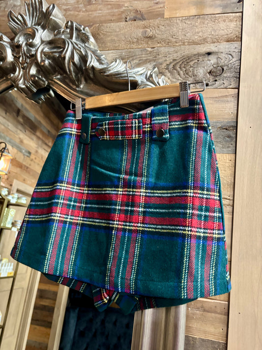 Christmas Plaid Holiday Skort
