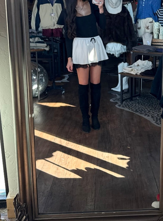Satin Lace Skort
