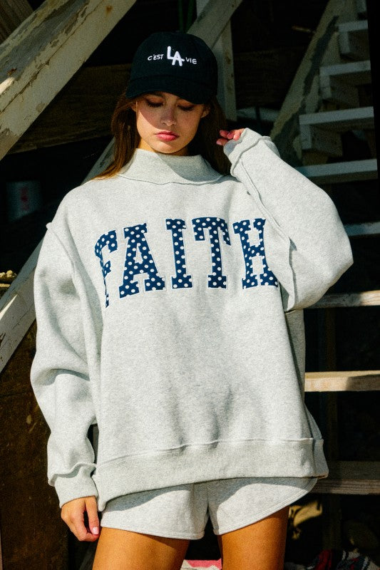 FAITH Polkadot Mockneck