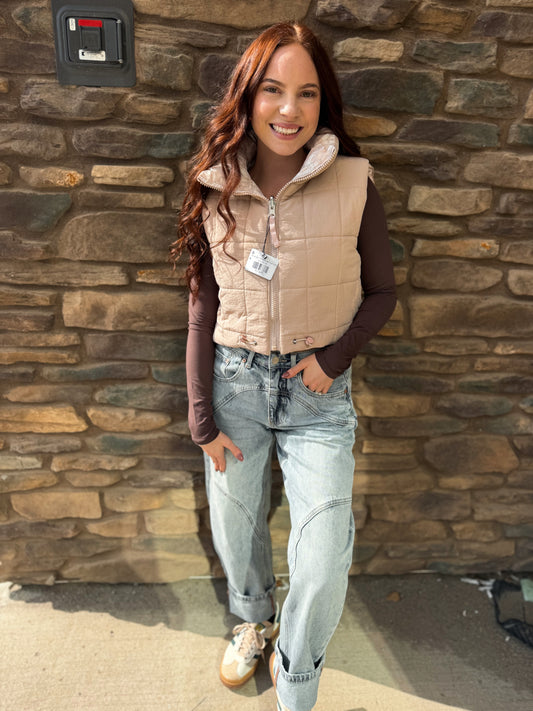 Reversible Camo/Nude Puff Vest