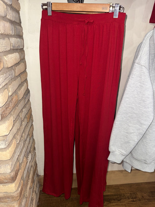 Soft Knit Jersey Pants - Cherry Red