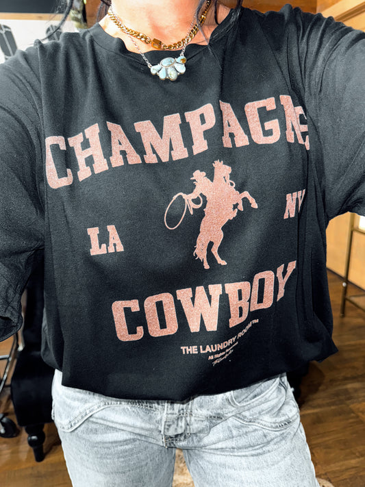 Champagne Cowboy Oversized Tee - The Laundry Room