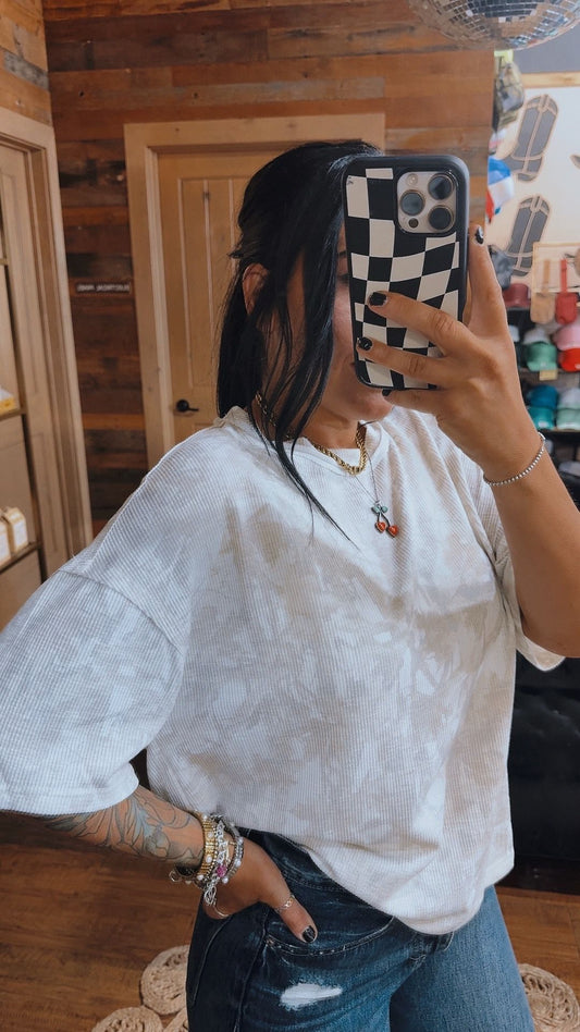 Camo Ribbed Loose Fit Tee