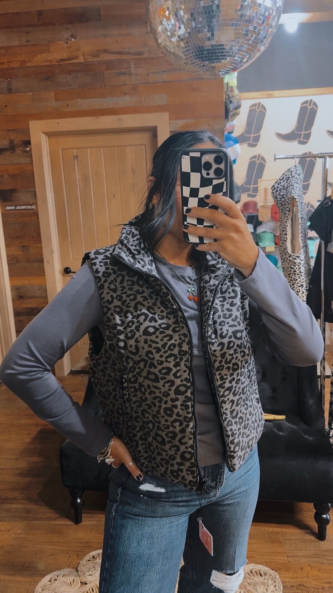 Leopard Puffer Vest
