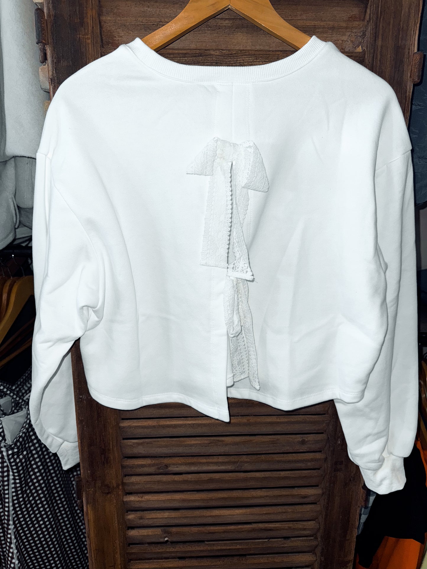 Lace Bow Back Sweater