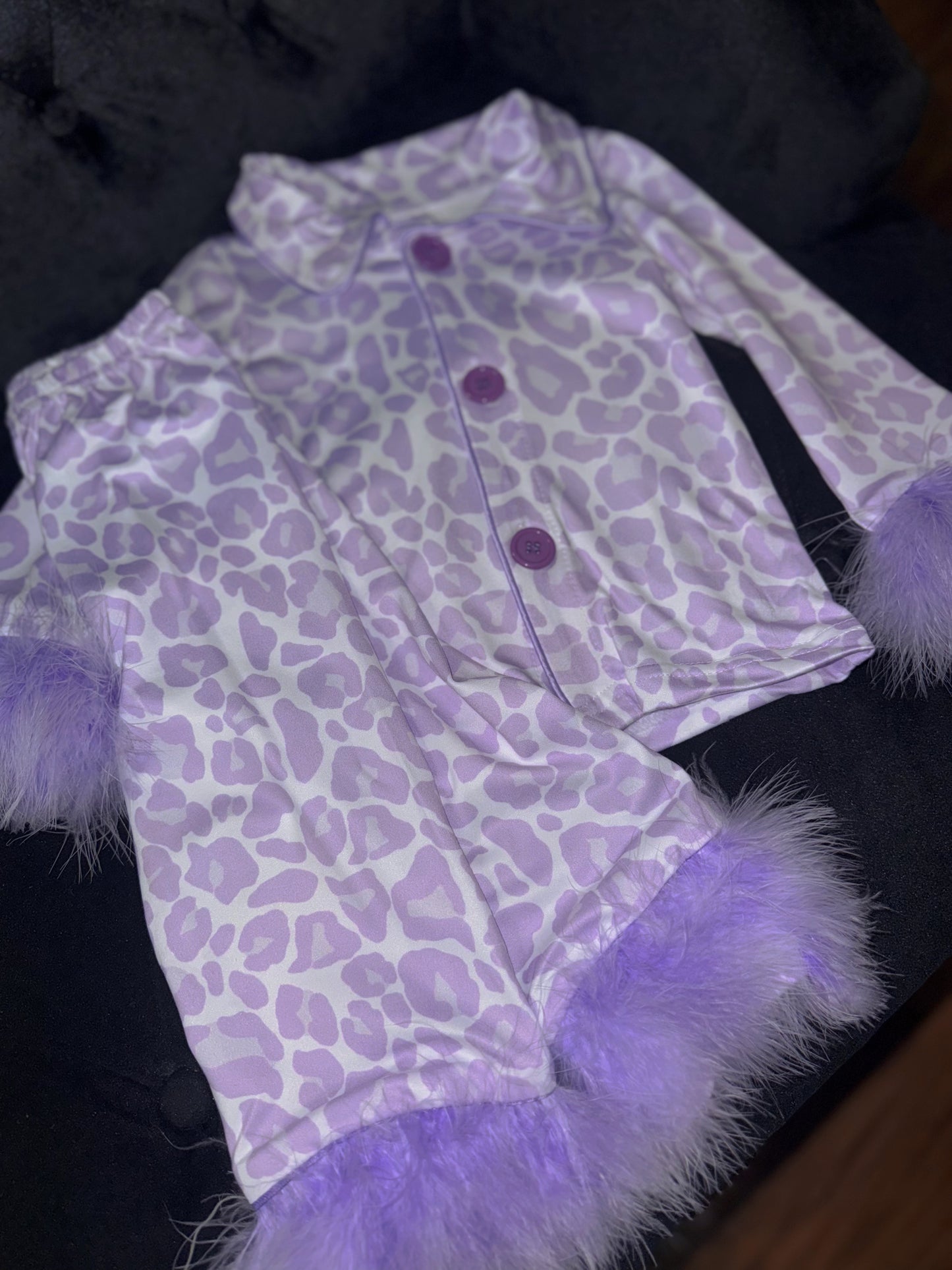 Lavender Leopard PJ Set