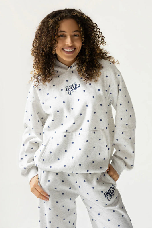 Happy Camp3r Gray Polka Dot Hoodie