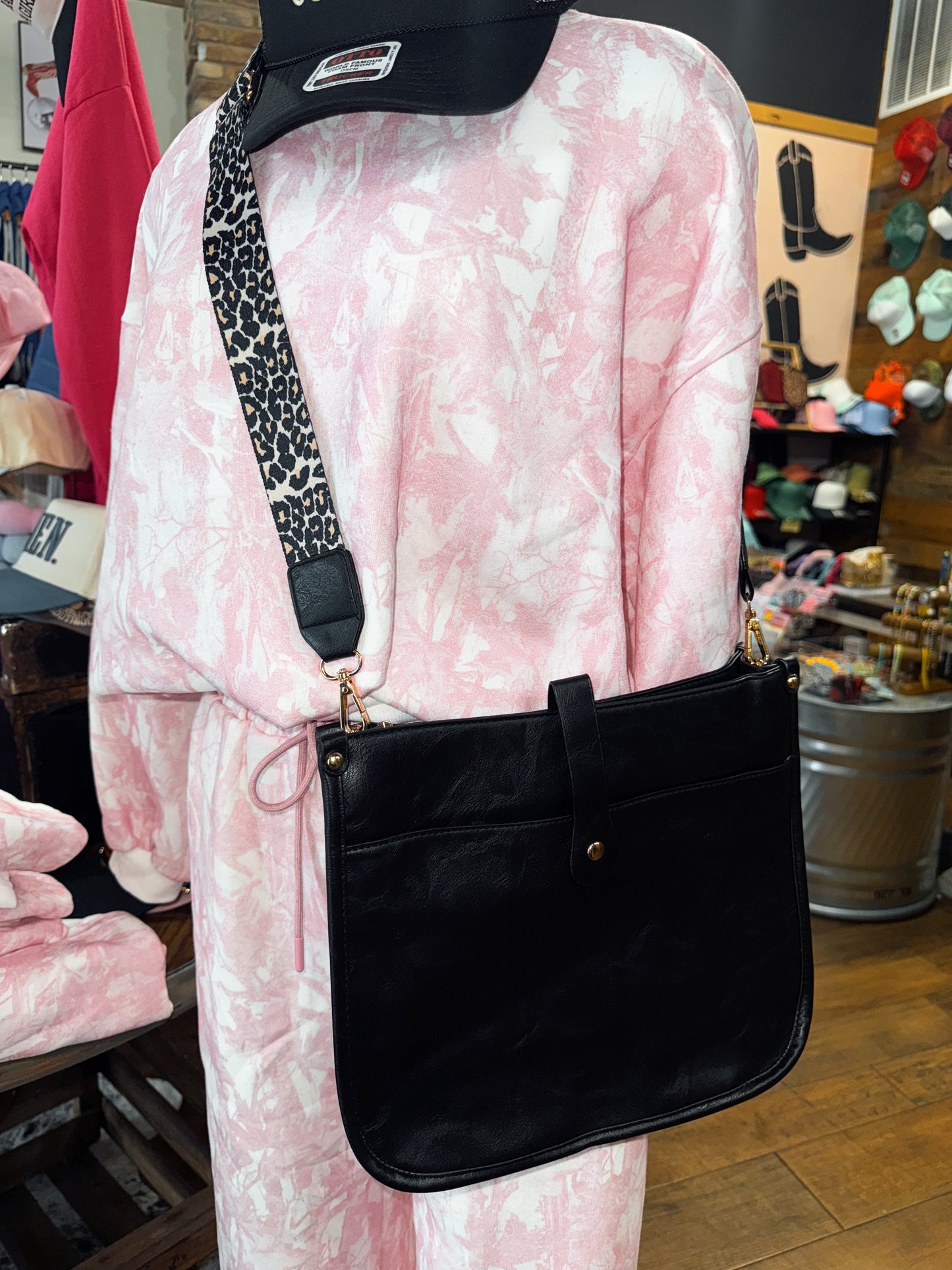 Leopard Strap Saddle Bag