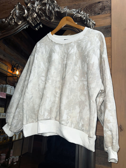Natural White Woodland Camo Crewneck