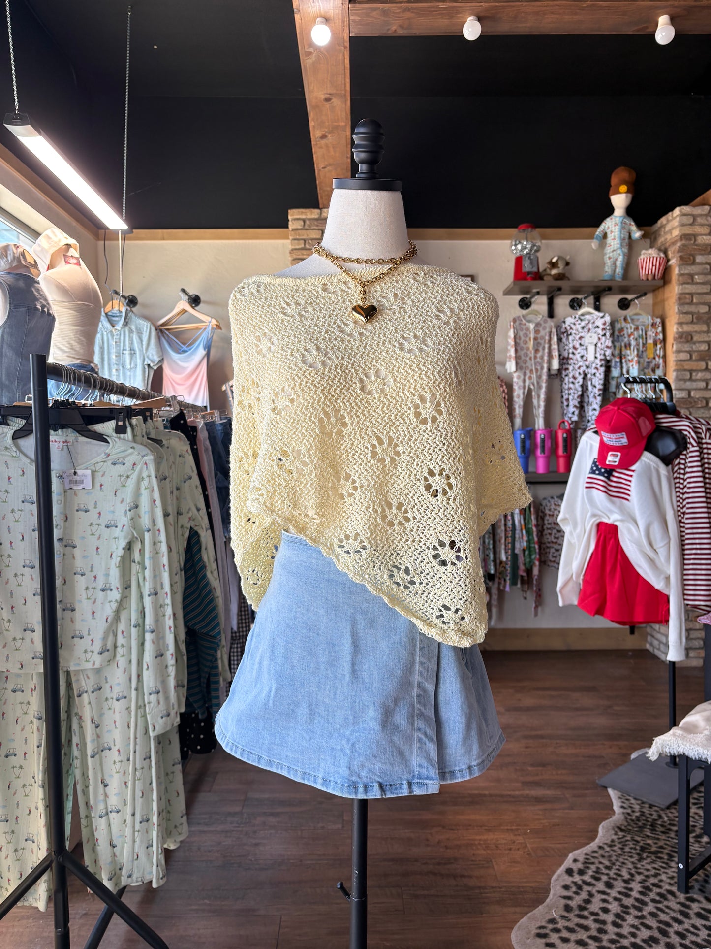 Sunflower Knit Poncho