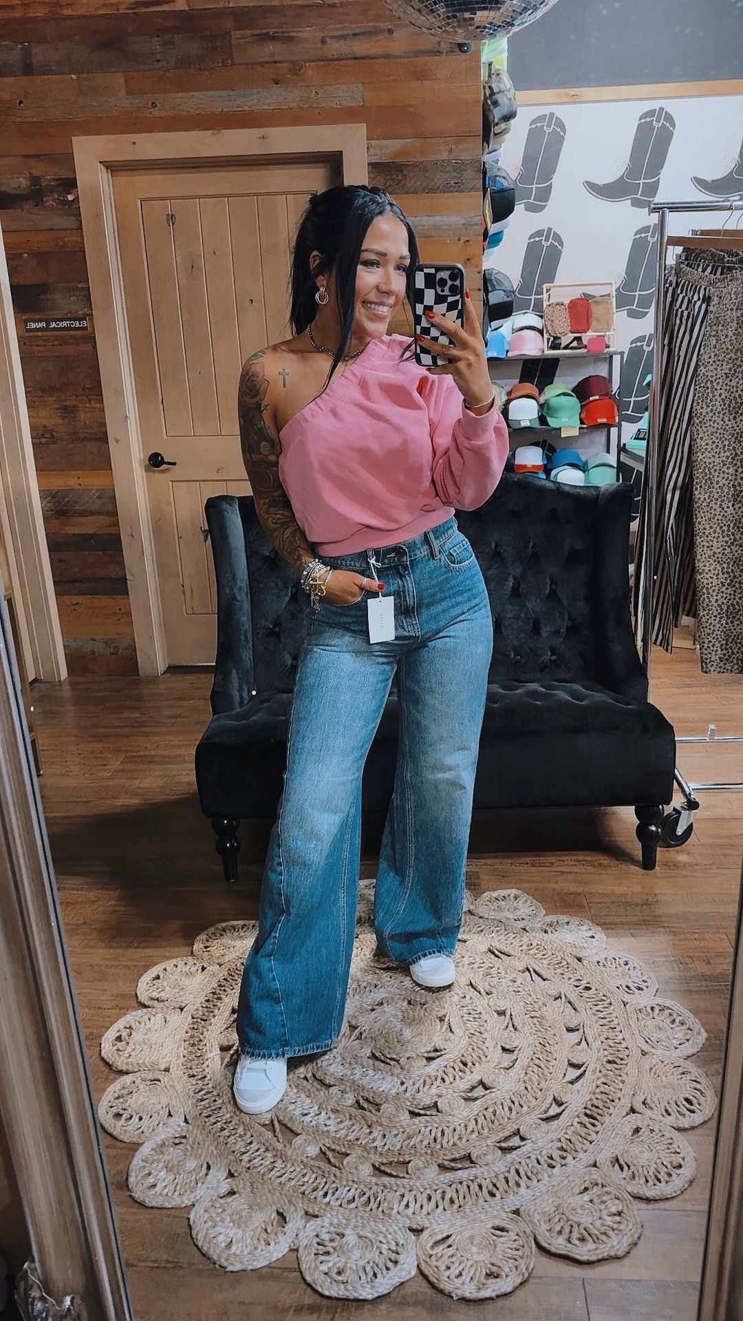 High Rise Wide Leg w/ Curved Side Seam