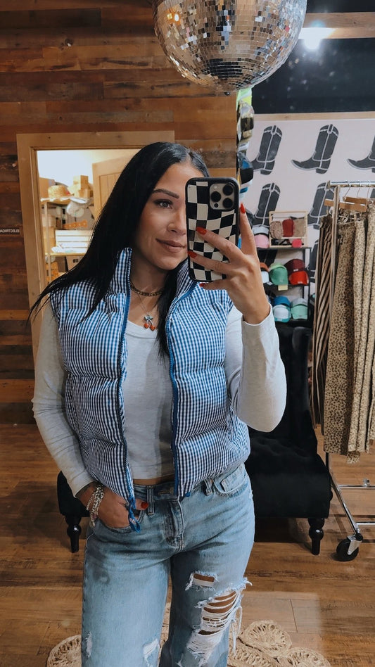 Colbat Gingham Puffer Vest